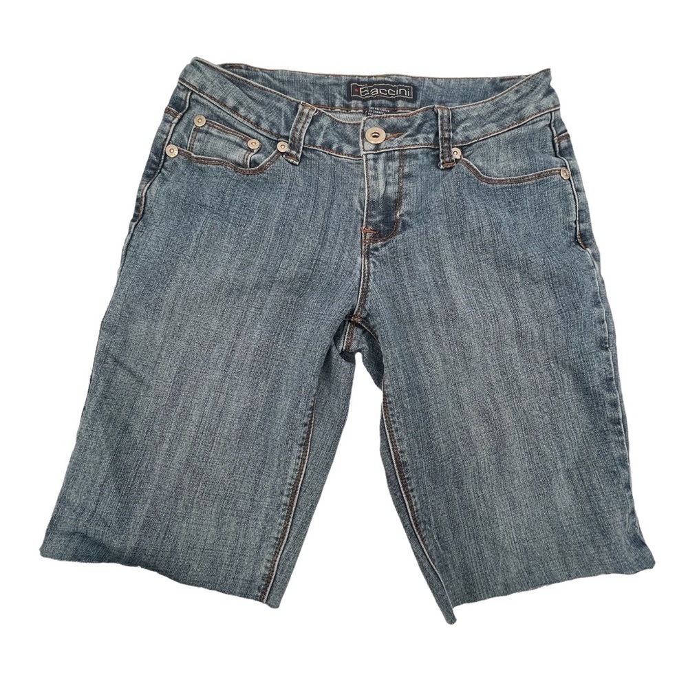 Baccini Cut Off Bermuda Embellished Denim Jean Shorts Size 4 Women's